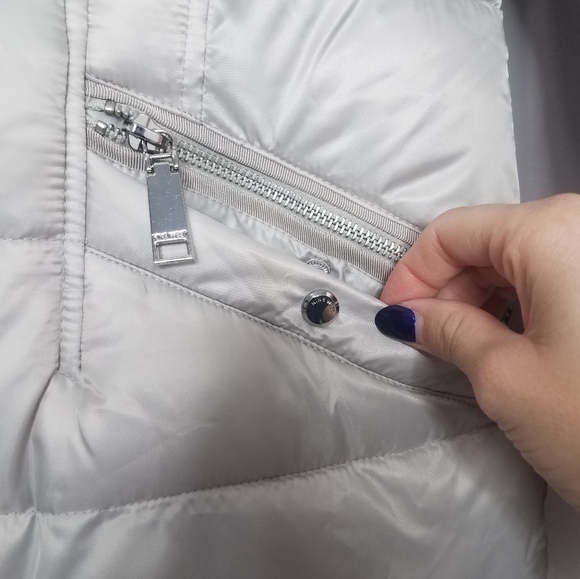 NWT Nine West hooded puffer coat gray Small - Picture 8 of 16